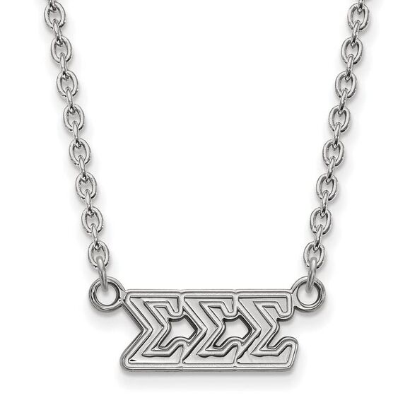 Sterling Silver Sigma Sigma Sigma Medium Necklace - Picture 1 of 5